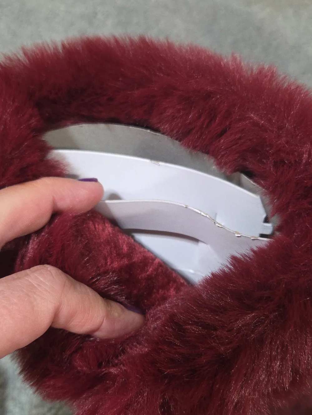 New Jcpenney Size 9 Wine Colored Fur Trimmed Boots